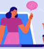 Illustration de femmes sur un ordinateur