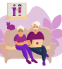illustration Couple retraite ordinateur