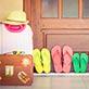 vacances tongs et valise