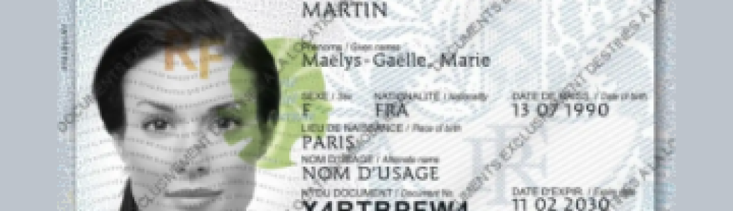 Carte d'identité avec un filigrane