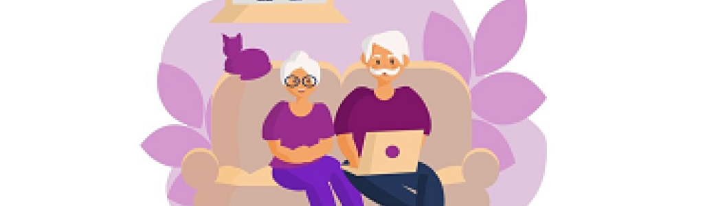 illustration Couple retraite ordinateur