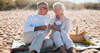 retraite couple plage