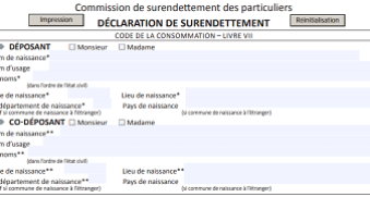 copie écran d'un formulaire