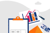 illustration budget compte credit graphique épargne.