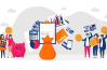 illustration budget cochon calculatrice 