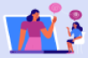 Illustration de femmes sur un ordinateur
