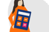 illustration calculatrice femme