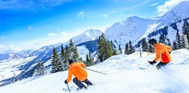 ski deux skieurs piste
