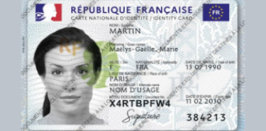 Carte d'identité avec un filigrane