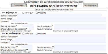 copie écran d'un formulaire